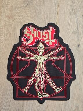 Ghost Band Crest Patch - Black, Red & Gold